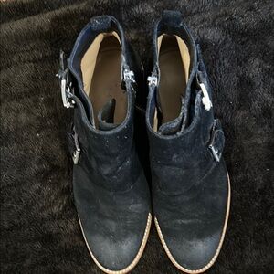 Michael Kors Ankle Boots Black w/ silver buckles. Size 7